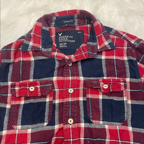Red and Blue Plaid Button-Up Shirt - Picture 4 of 4